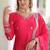 Pink readymade gown-dupatta set