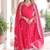 Pink readymade gown-dupatta set