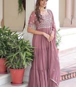 Faux blooming with sequins multithreaded beads embroidered work.