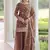 Brown readymade top-sharara-dupatta