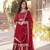 Faux Blooming Multi-Sequins Embroidered Stitched Gown with Dupatta     Maroon | 56" Length