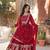 Faux Blooming Multi-Sequins Embroidered Stitched Gown with Dupatta     Maroon | 56" Length