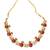 Traditional elephant motif red stone necklace set for women