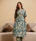 Women’s Jaipuri Print Cotton Co-Ord Set | Stylish Ethnic Co-Ord Set | Knee-Length Outfit