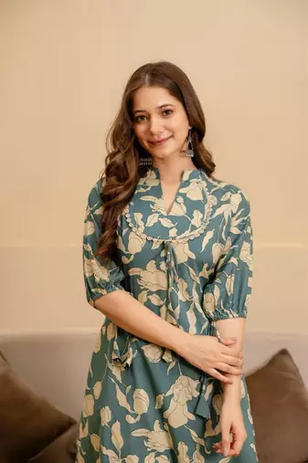 Women s Jaipuri Print Cotton Co-Ord Set | Ethnic Co-Ord Set | Knee-Length Outfit