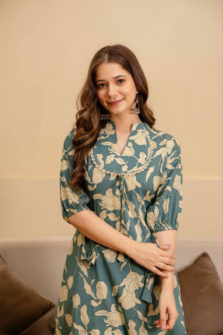 Women’s Jaipuri Print Cotton Co-Ord Set | Stylish Ethnic Co-Ord Set | Knee-Length Outfit