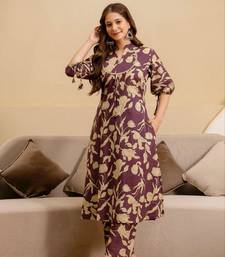 Wine Women s Jaipuri Print Cotton Co-Ord Set