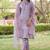 Silk blend lavender casual wear embroidery work kurta set