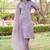 Silk blend lavender casual wear embroidery work kurta set