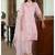 Silk blend pink casual wear embroidery work kurta set