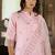 Silk blend pink casual wear embroidery work kurta set