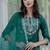 Silk blend green casual wear embroidery work kurta set
