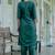 Silk blend green casual wear embroidery work kurta set