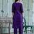 Silk blend violet casual wear embroidery work kurta set