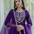 Silk blend violet casual wear embroidery work kurta set