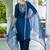 Silk blend navy blue casual wear embroidery work kurta set