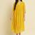 Chiffon yellow casual wear schiffli work readymade midi dress