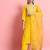 Silk blend yellow casual wear embroidery work kurta set