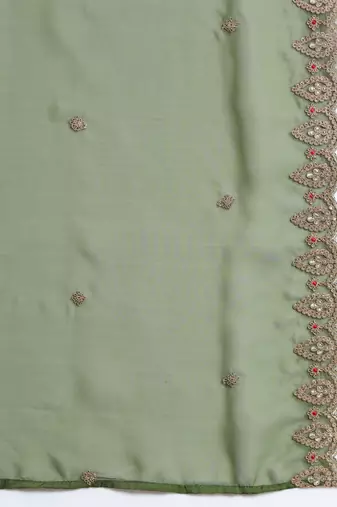 Silk blend mehendi casual wear embroidery work kurta set