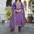 Silk blend purple casual wear embroidery work kurta set