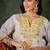 Roman silk blend yellow casual wear embroidery work readymade kurti with pant