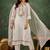 Viscose rayon white party wear embroidery work kurta set
