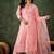 Silk blend baby pink casual wear embroidery work kurta set