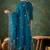 Silk blend blue casual wear embroidery work kurta set