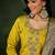 Viscose rayon parrot green casual wear embroidery work kurta set