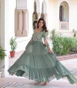 Premium Readymade Designer Gown with Dupatta | Heavy Sequins & Multithread Embroidery | Sizes XXS   XXL