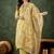 Silk blend light yellow casual wear embroidery work kurta set