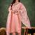 Silk blend baby pink casual wear embroidery work kurta set