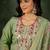 Silk blend pista casual wear embroidery work kurta set