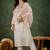 Silk blend white casual wear embroidery work kurta set