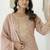 Chanderi silk peach casual wear embroidery work kurta set