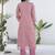 Chanderi silk pink casual wear embroidery work kurta set