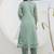 Chanderi silk sea green casual wear embroidery work kurta set