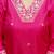 Silk blend rani pink casual wear embroidery work kurta set