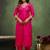 Silk blend rani pink casual wear embroidery work kurta set