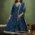 Silk blend navy blue casual wear embroidery work kurta set