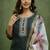 Cotton blend dark green casual wear embroidery work kurta set