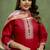 Cotton blend red casual wear embroidery work kurta set