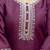 Cotton blend wine casual wear embroidery work kurta set