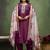 Cotton blend wine casual wear embroidery work kurta set