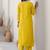 Silk blend yellow casual wear embroidery work kurta set