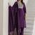 Cotton blend violet casual wear embroidery work kurta set