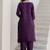 Cotton blend violet casual wear embroidery work kurta set