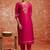 Viscose red casual wear embroidery work kurta set