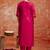 Viscose red casual wear embroidery work kurta set