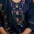 Viscose navy blue casual wear embroidery work kurta set